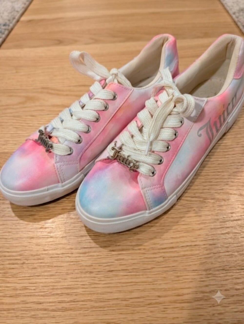 Juicy Couture Size 8 Pastel Pink and Blue Tie-Dye Sneakers